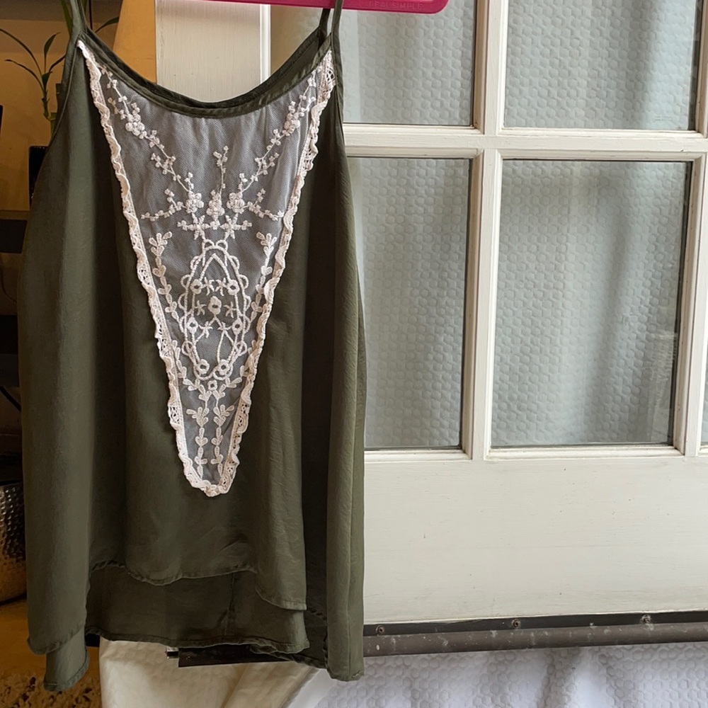 Women’s Silky Green Tank Top